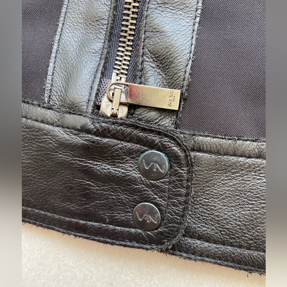 Votre Nom Black Blazer Jacket – Zipper Detail & Faux Leather Trim | Size 8 - Picture 8 of 16